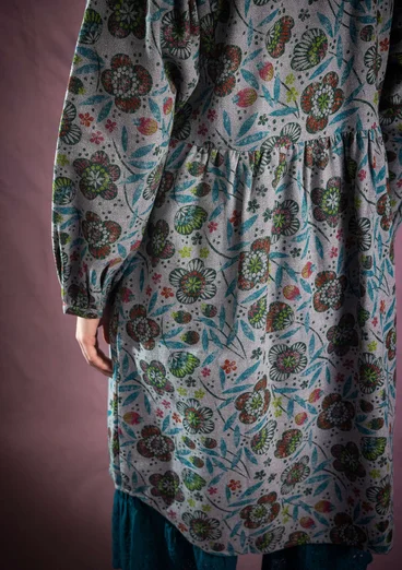 Gemustertes Kleid „Eternelle“ aus Bio-Baumwolle - grau-gemustert