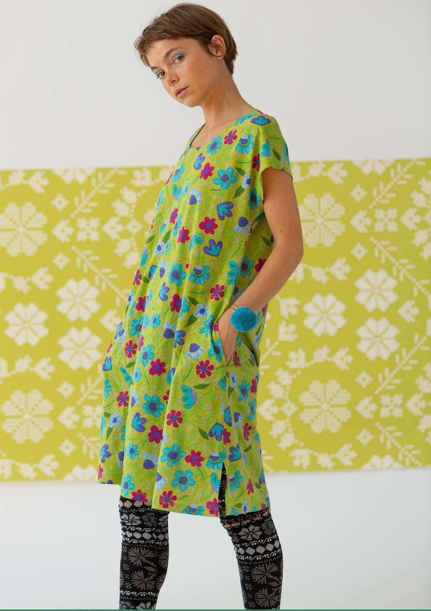 Tricot jurk  Lill  van biologisch katoen kiwi thumbnail