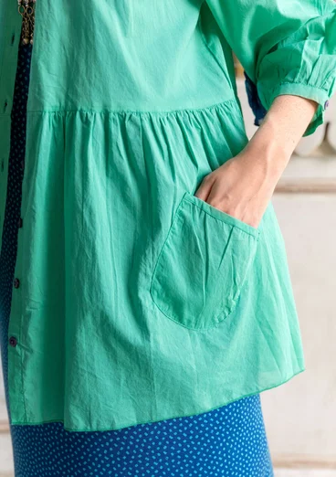 “Insta” organic cotton smock blouse - light oriental green