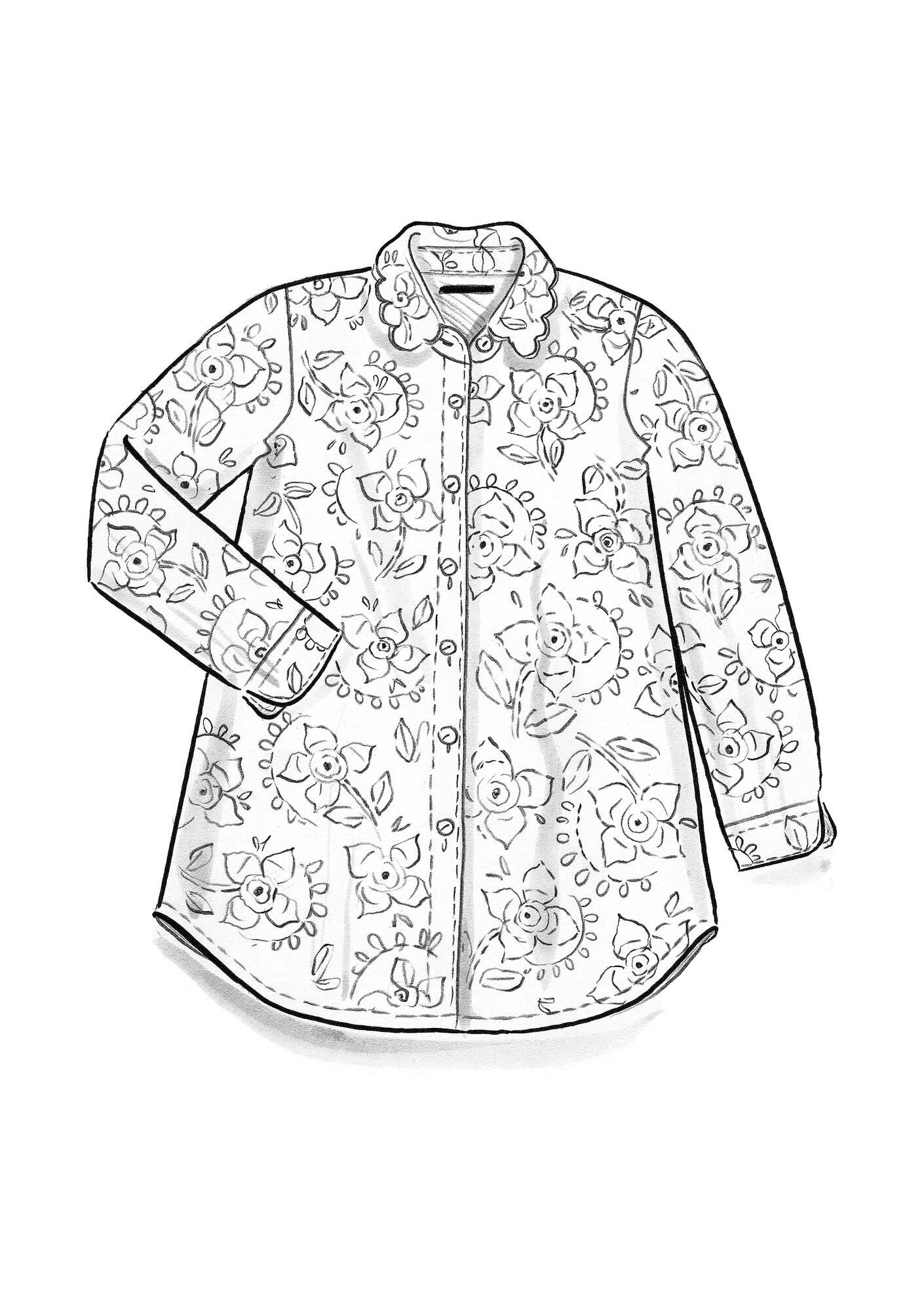 “Kinari” shirt in organic cotton light warm gray