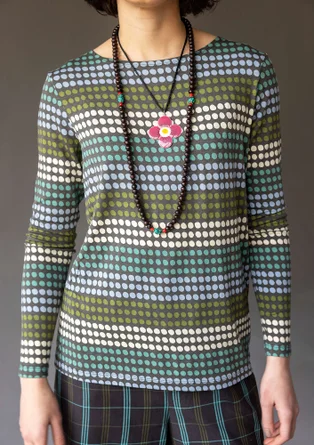 “Quiz” patterned lyocell/elastane top - ash grey