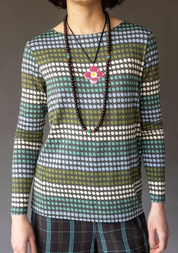 “Quiz” patterned lyocell/elastane top - ash grey