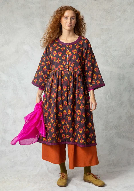 Webkleid „Andes“ aus Bio-Baumwolle - maulbeere