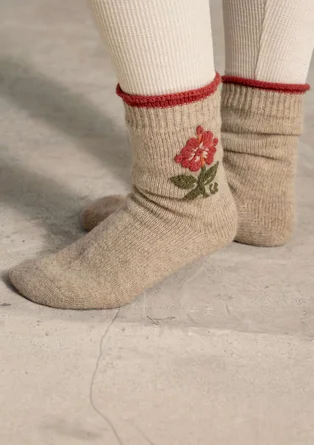 Stricksocken „Arktis“ aus Wolle - ungefärbt