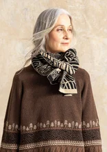 Strickschal „Gul näckros“ aus Lammwolle/Recycling-Wollgemisch - schwarz