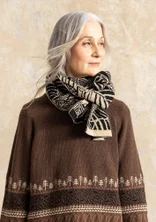Strickschal „Gul näckros“ aus Lammwolle/Recycling-Wollgemisch - schwarz