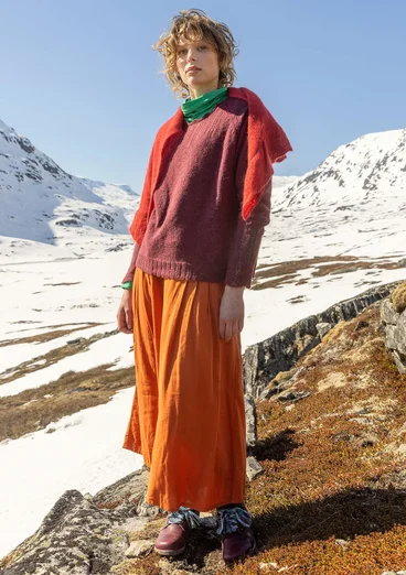 Trøje "Forgetmenot" i alpakamiks - aubergine/meleret