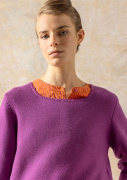 Sweater knit in garter stitch mayflower
