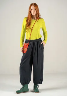 Pluderhose „Olivia“ aus Bio-Baumwollgewebe - schwarz