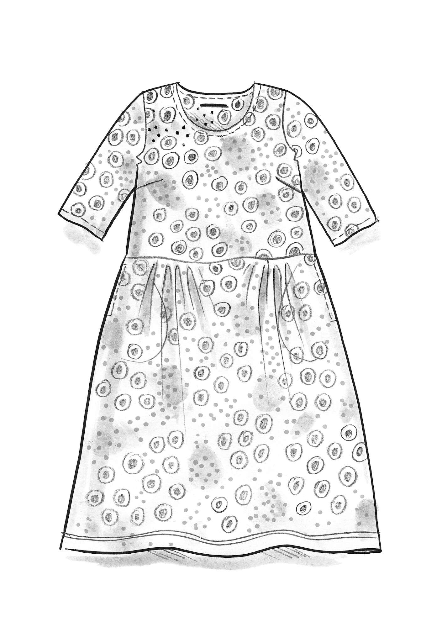 Tricot jurk  Pumpkin  van biologisch katoen/modal vlasblauw
