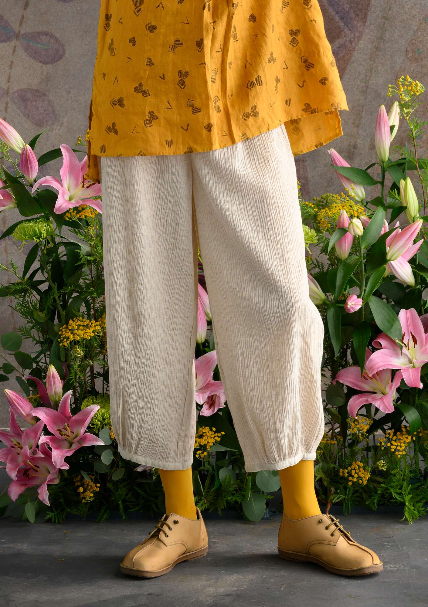 Trousers in organic cotton/linen natural thumbnail