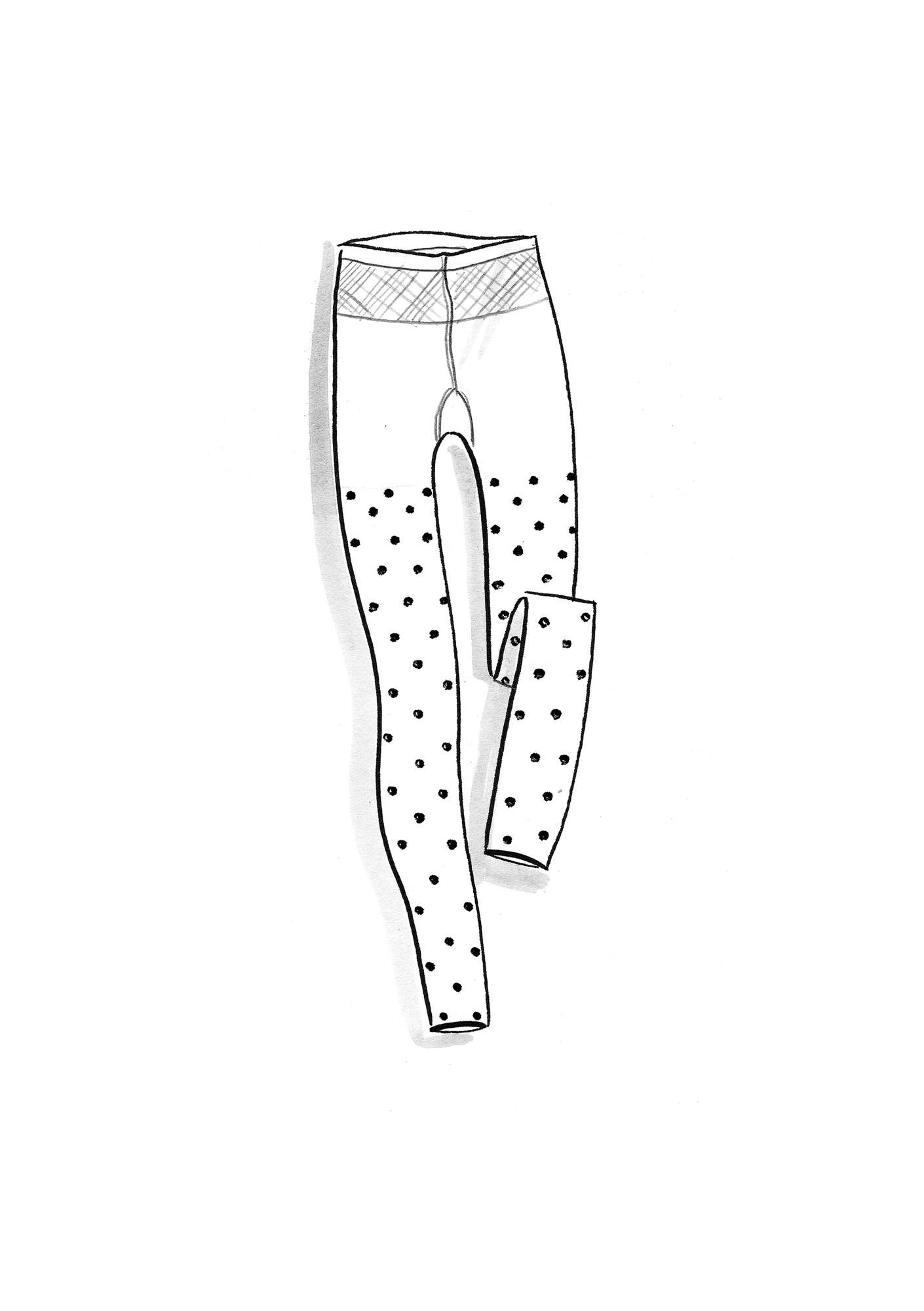 Dotted leggings in recycled nylon black