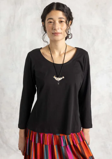 Organic cotton jersey top - black