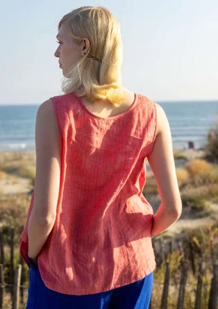 “Bifrost” woven linen tank top - light coral