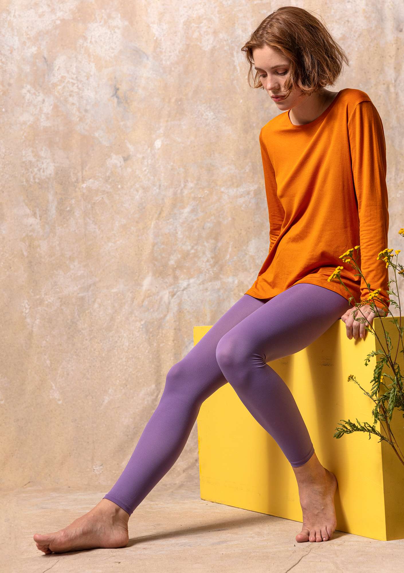 Solid-colored leggings hyacinth