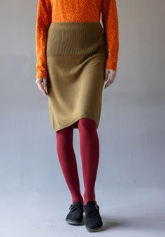 Feinstrickrock „Sylvi“ aus Bio-Baumwolle/Wolle - dunkelolive