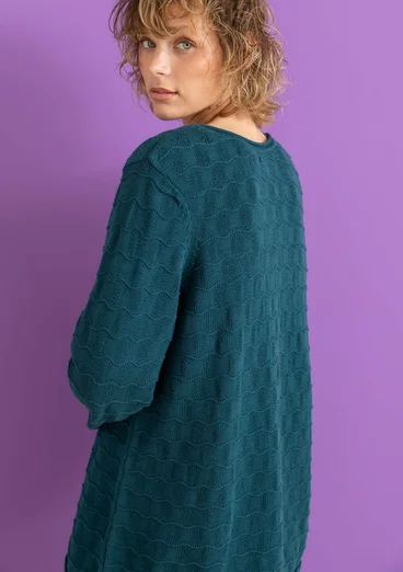 “Celia” recycled cotton favourite sweater - dark jade