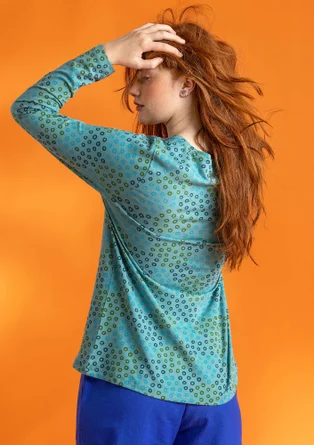 Jerseyshirt „Stella“ aus Bio-Baumwolle/Elasthan - aquamarin-gemustert