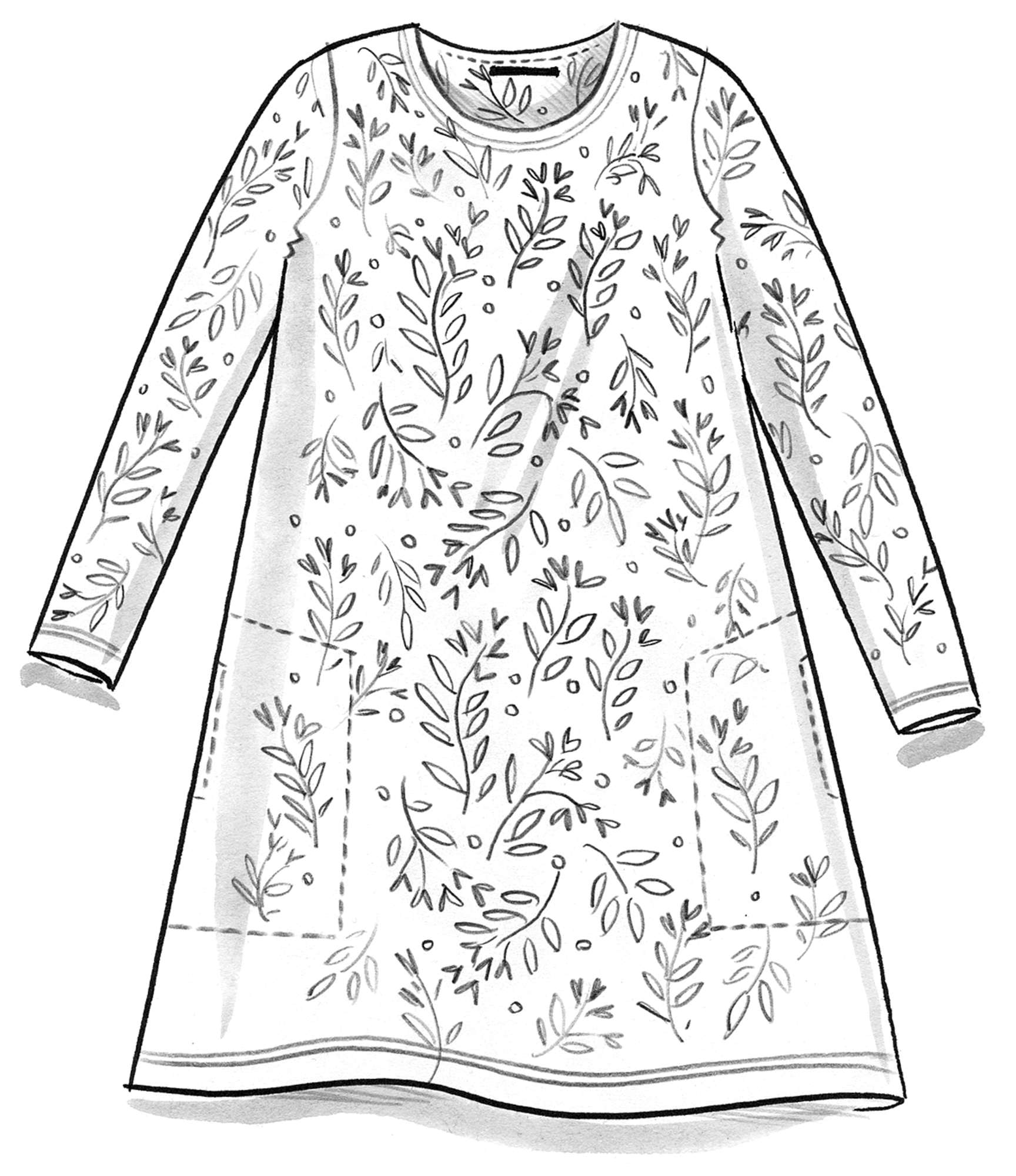 “Bladmynta” jersey tunic made of organic cotton/modal/elastane