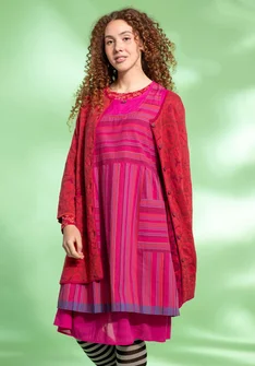 Robe tissée « Ava » en coton biologique - hibiscus