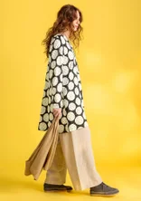 “Oriana” organic cotton/modal jersey tunic - black/patterned