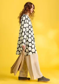 “Oriana” organic cotton/modal jersey tunic - black/patterned