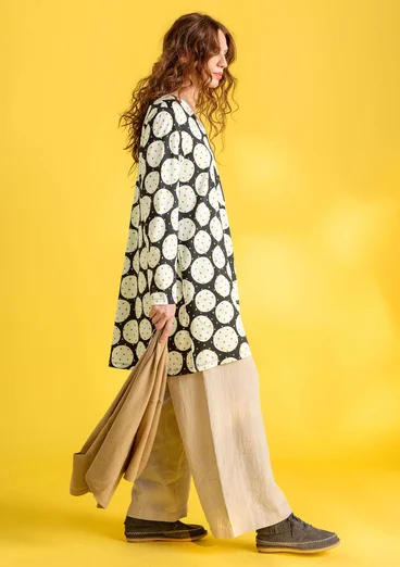 “Oriana” organic cotton/modal jersey tunic - black/patterned