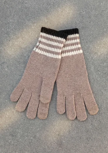Fingerhandschuhe aus Lammwolle - taupe-melange