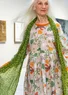 Robe "Silvertärna" en coton biologique tissé (gris perle/motif M)