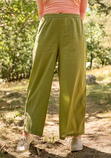 Kangashousut ekopuuvillaa - vihreäpippuri