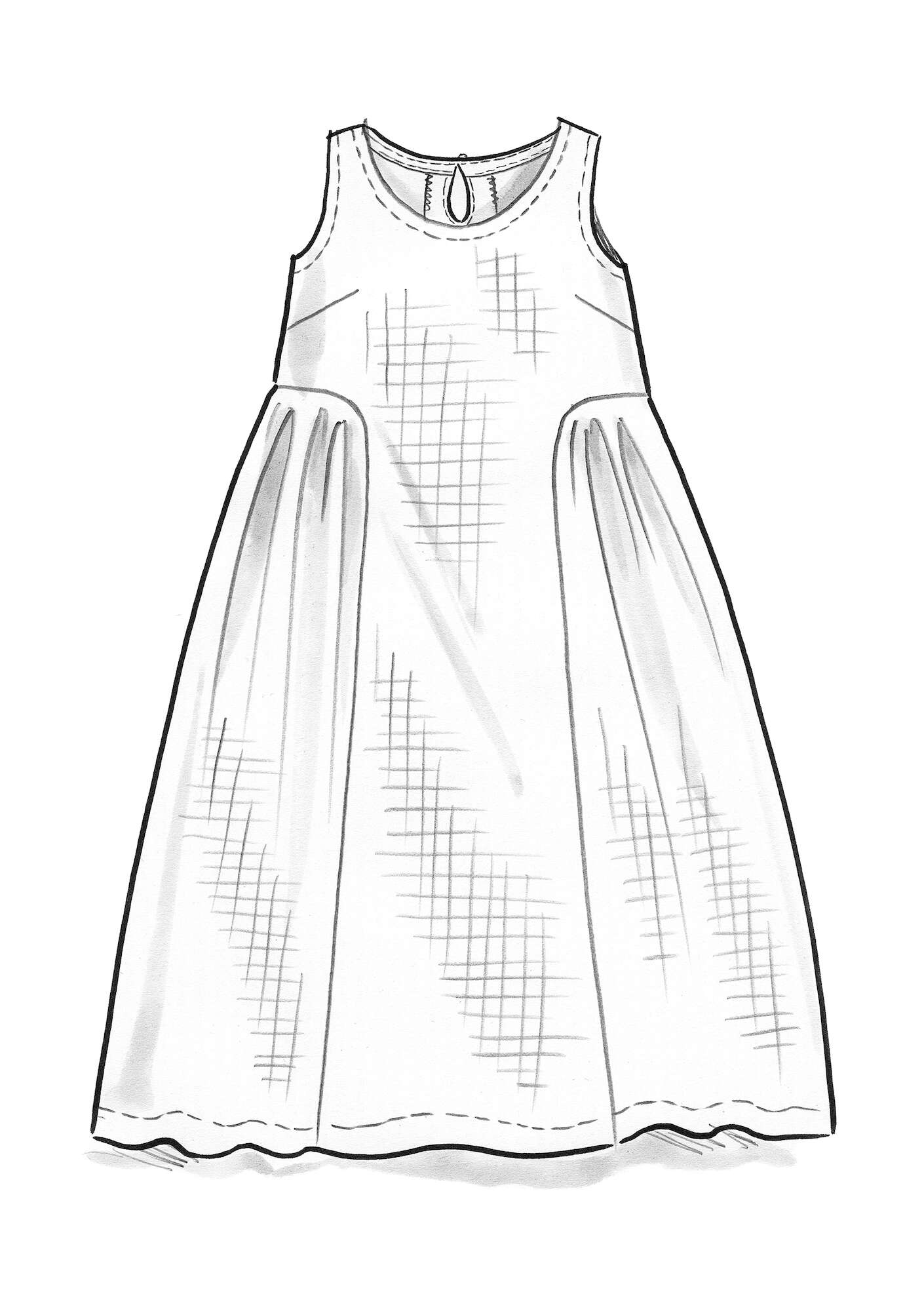 Woven dress in organic cotton petunia