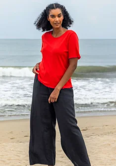 Bluse "Drop" i økologisk bomuld - klar rød