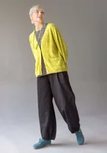 Cotton/linen harem trousers - black