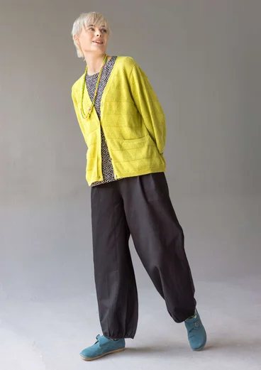 Cotton/linen harem trousers - black
