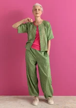 “Vendela” woven organic cotton trousers - rosemary/patterned