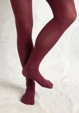 Einfarbige Strumpfhose aus Recycling-Polyamid - aubergine