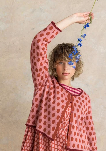 “Vendela” organic/recycled cotton cardigan - pink salmon