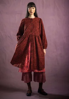 Robe à motif "Eternelle" en coton biologique - rouge curry/motif