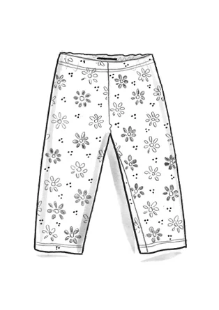 Caprileggingsit ”Ester” ekopuuvillaa/elastaania - papukaijanpunainen/kuvioitu