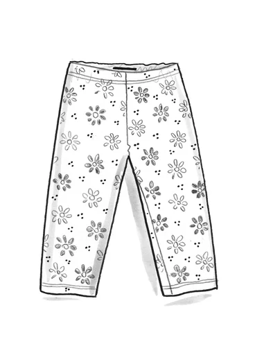 Caprileggingsit ”Ester” ekopuuvillaa/elastaania - papukaijanpunainen/kuvioitu