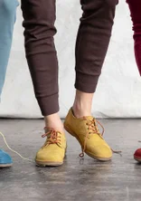 Veterschoenen van nubuck - olijf