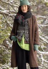 Langstrickjacke „Canada“ aus Alpakawollgemisch - dunkelschokolade-melange