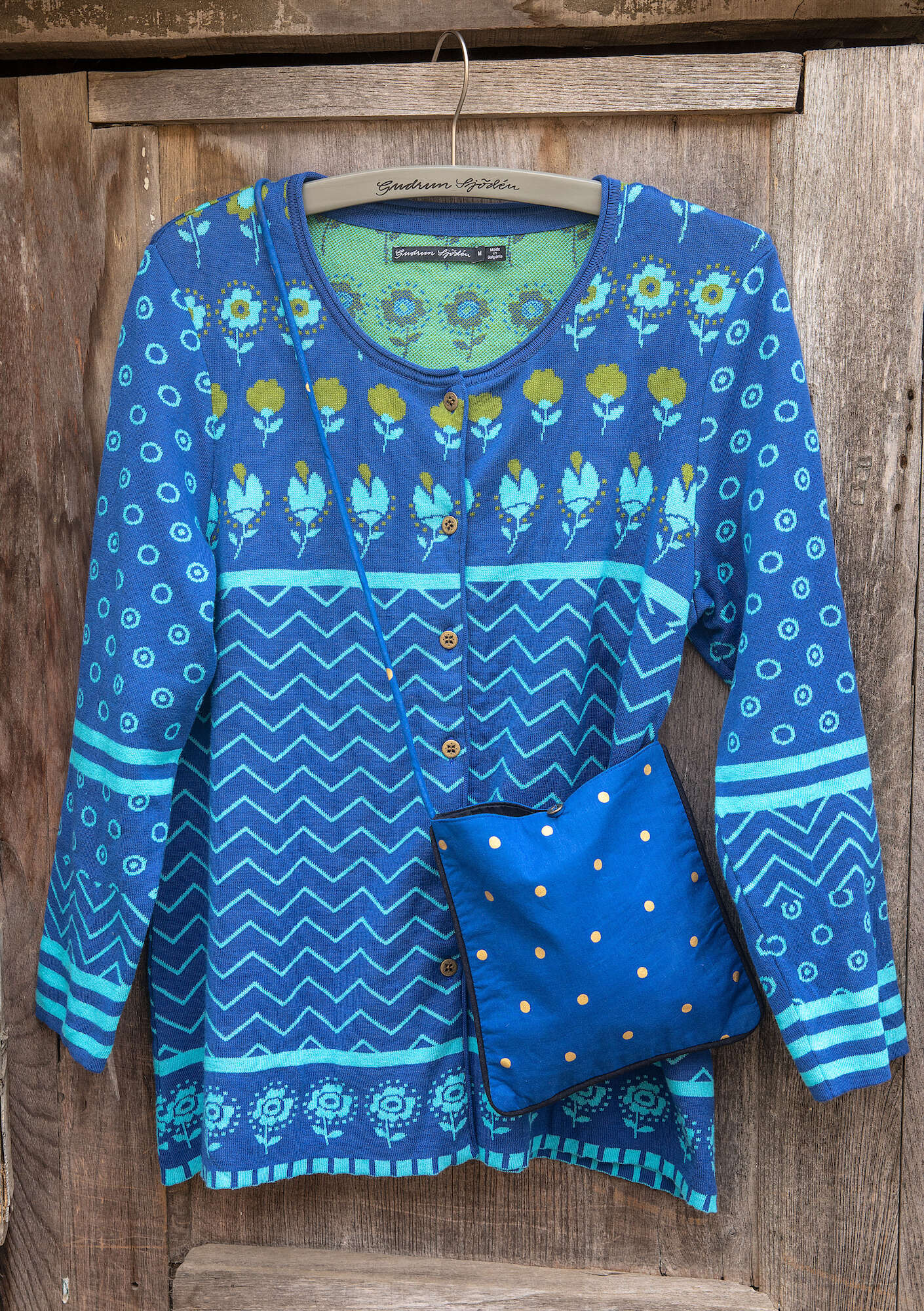 “Lili” cardigan in organic/recycled cotton porcelain blue thumbnail