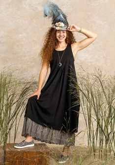Tricot jurk van biologisch katoen - svart