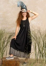 Trikåklänning i ekologisk bomull - svart