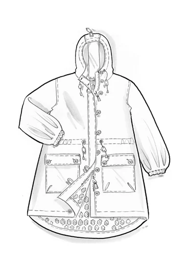 Vevd parkas «Vendela» i økologisk bomull - lys potet
