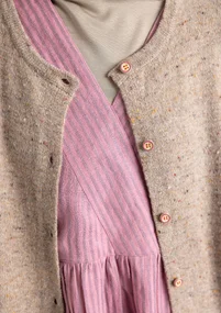 Lambswool blend coatigan - mole/melange