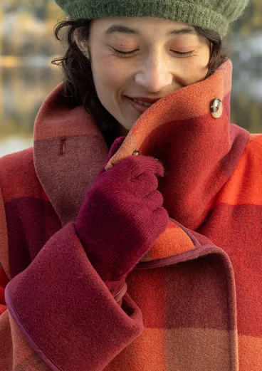 Wool gloves - burgundy