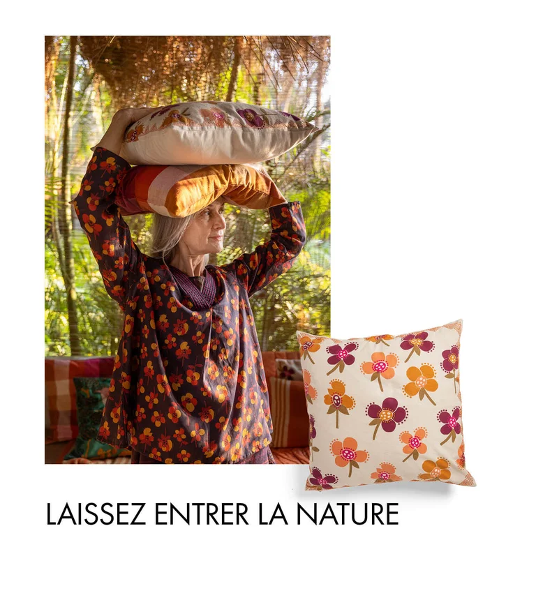 “Amandine” cushion cover in organic cotton
