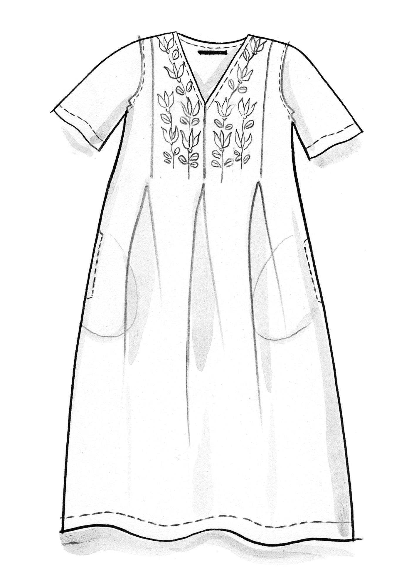 Kleid „Tulipe“ aus Öko-Baumwolle/Leinen dunkelhibiskus